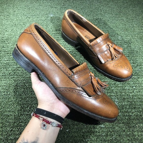 Allen Edmonds Bridgeton Kiltie Tassels Loafers Cognac Mens 9.5D Dress Shoes 5069 main image 8
